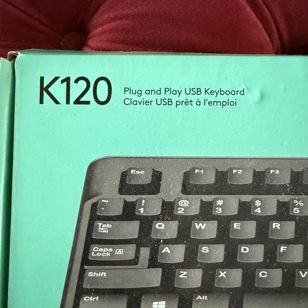 Logitech K120 USB Keyboard 920-002478 Spill Resistant New Open‎ Box